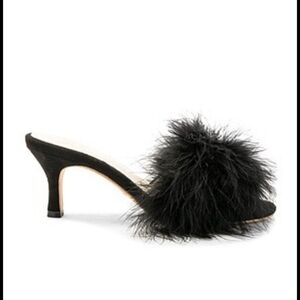 RAYE Stone Cold Fox High heels with feathers Size 8 Color Black